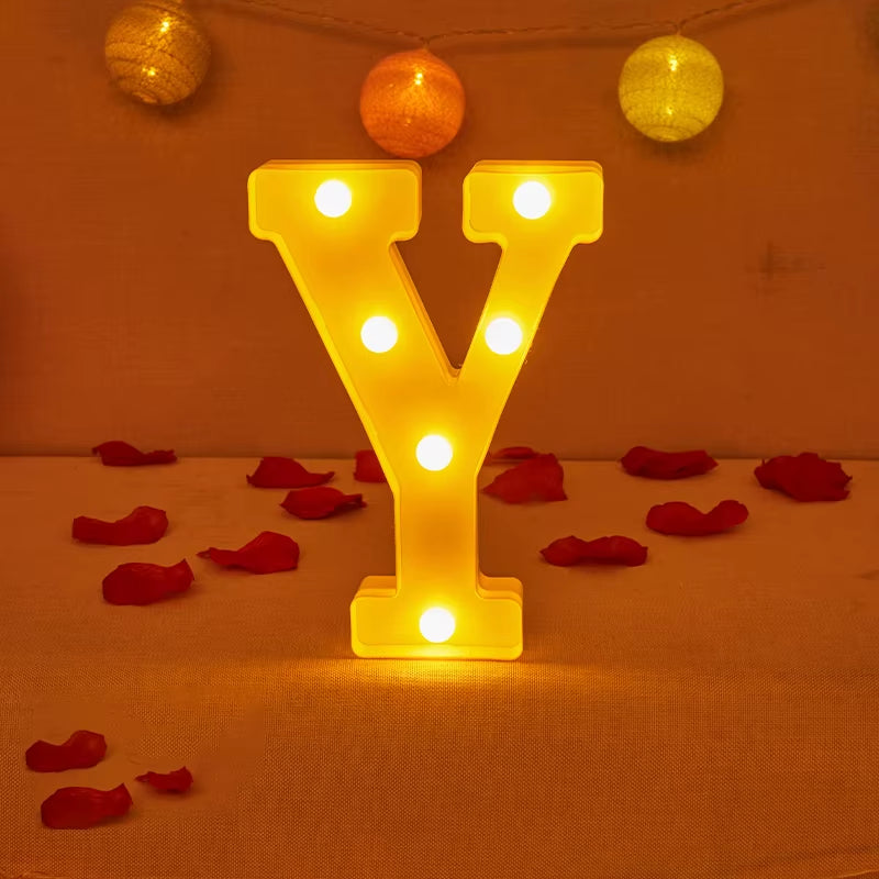Alphabet Letter LED Lights Luminous Number Lamp Decor Battery Night Light for Home Wedding Birthday Christmas Party Decoration
