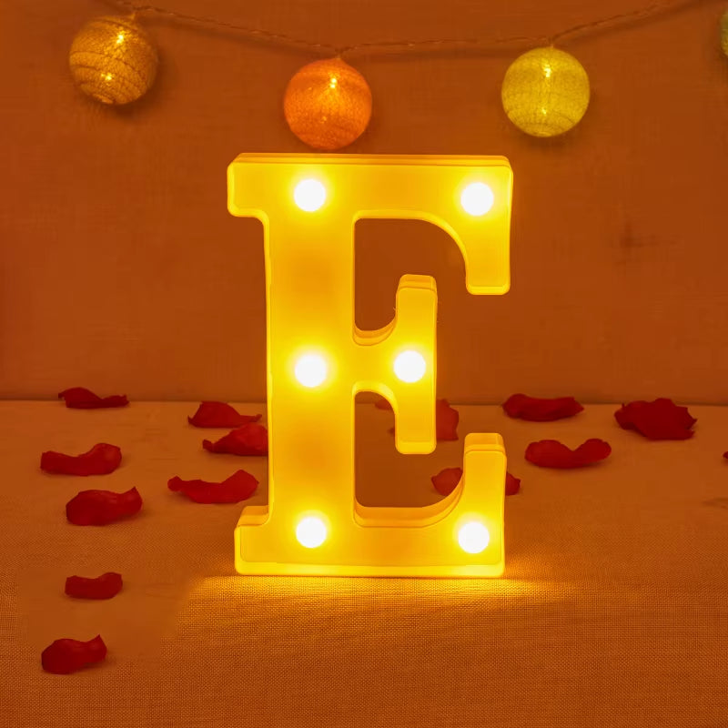 Alphabet Letter LED Lights Luminous Number Lamp Decor Battery Night Light for Home Wedding Birthday Christmas Party Decoration