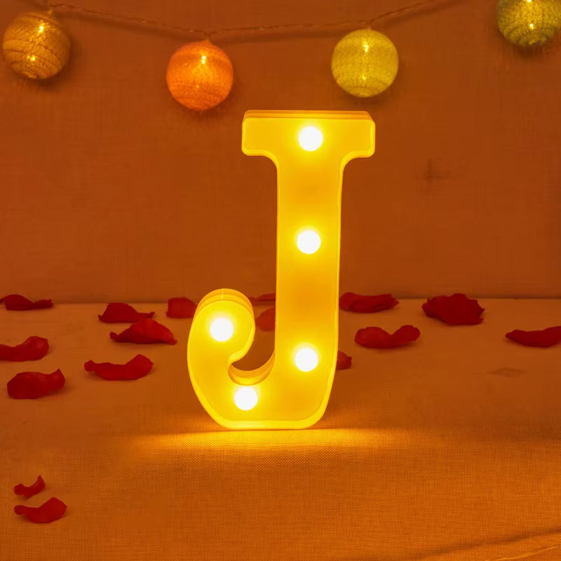 Alphabet Letter LED Lights Luminous Number Lamp Decor Battery Night Light for Home Wedding Birthday Christmas Party Decoration