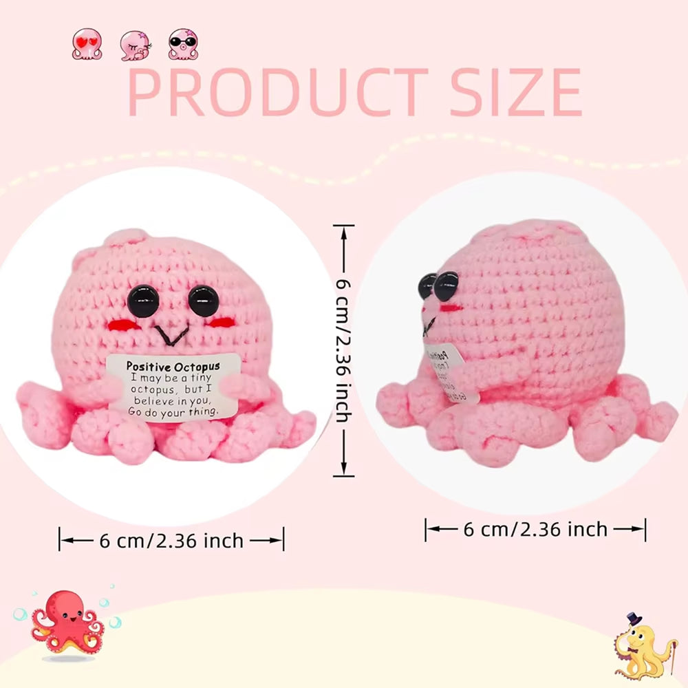 Positive Energy Crochet Doll Pocket Hug Handmade Knitted Plush Potato Plant Avocado Bee Turtle Duck Funny Emotional Support Gift