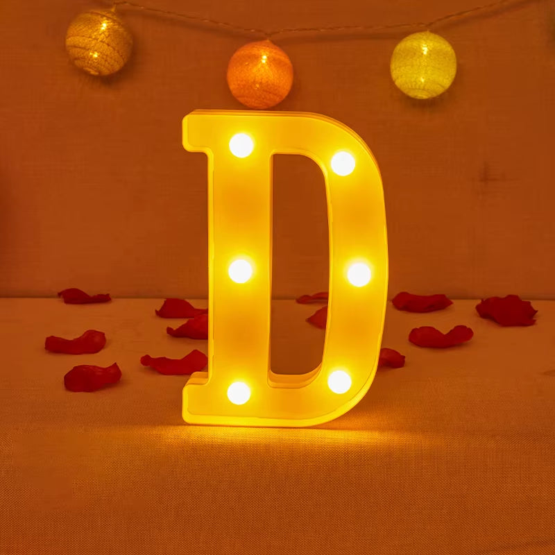 Alphabet Letter LED Lights Luminous Number Lamp Decor Battery Night Light for Home Wedding Birthday Christmas Party Decoration