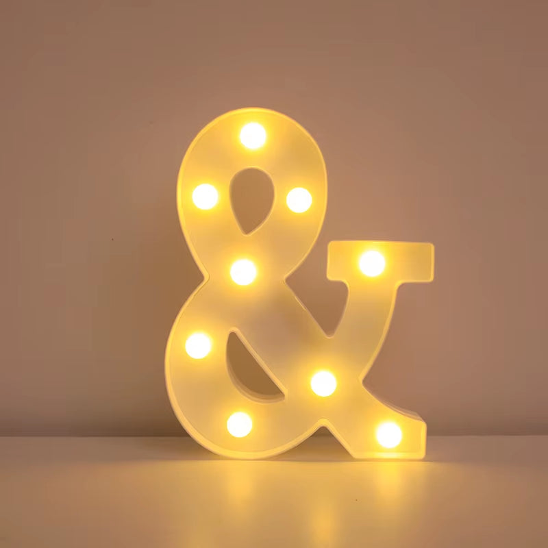 Alphabet Letter LED Lights Luminous Number Lamp Decor Battery Night Light for Home Wedding Birthday Christmas Party Decoration