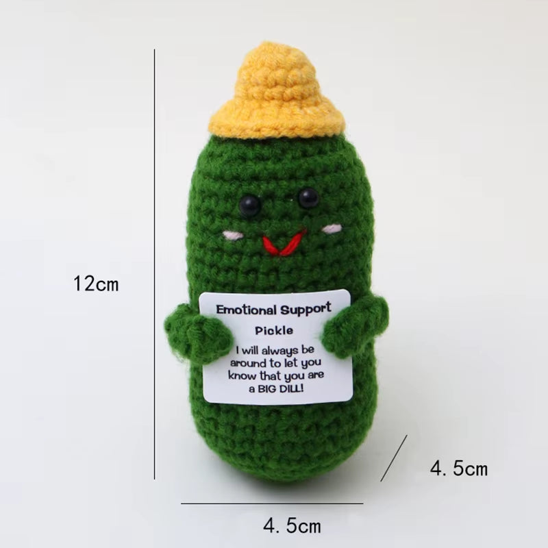 Positive Energy Crochet Doll Pocket Hug Handmade Knitted Plush Potato Plant Avocado Bee Turtle Duck Funny Emotional Support Gift