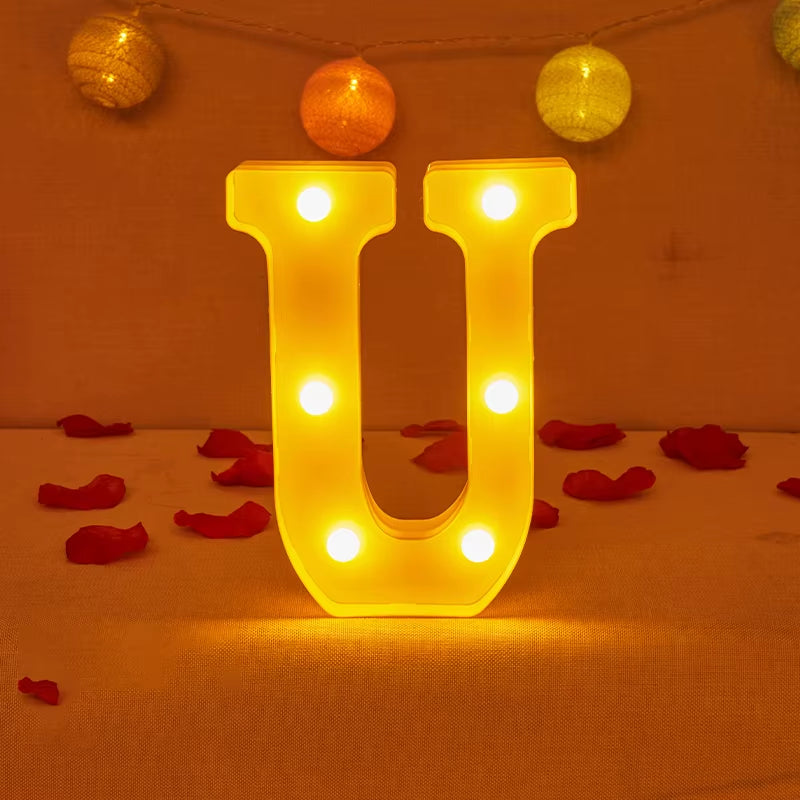 Alphabet Letter LED Lights Luminous Number Lamp Decor Battery Night Light for Home Wedding Birthday Christmas Party Decoration