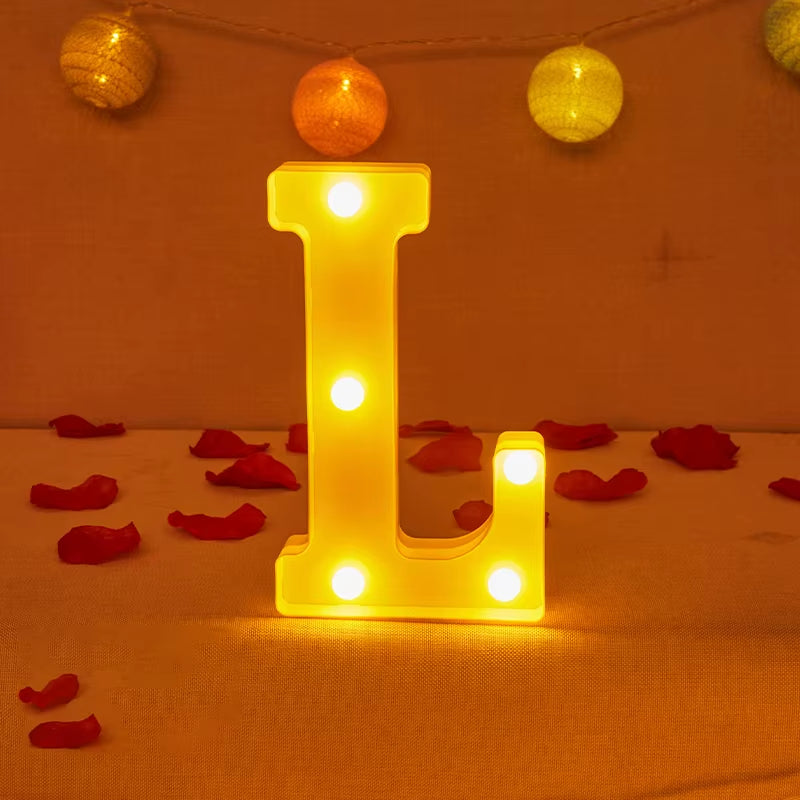 Alphabet Letter LED Lights Luminous Number Lamp Decor Battery Night Light for Home Wedding Birthday Christmas Party Decoration