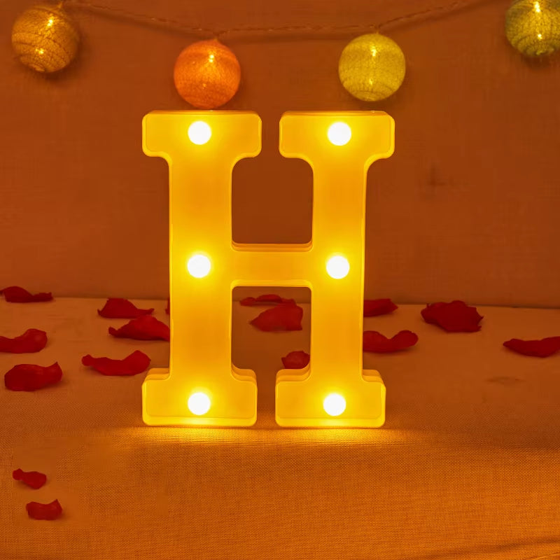 Alphabet Letter LED Lights Luminous Number Lamp Decor Battery Night Light for Home Wedding Birthday Christmas Party Decoration
