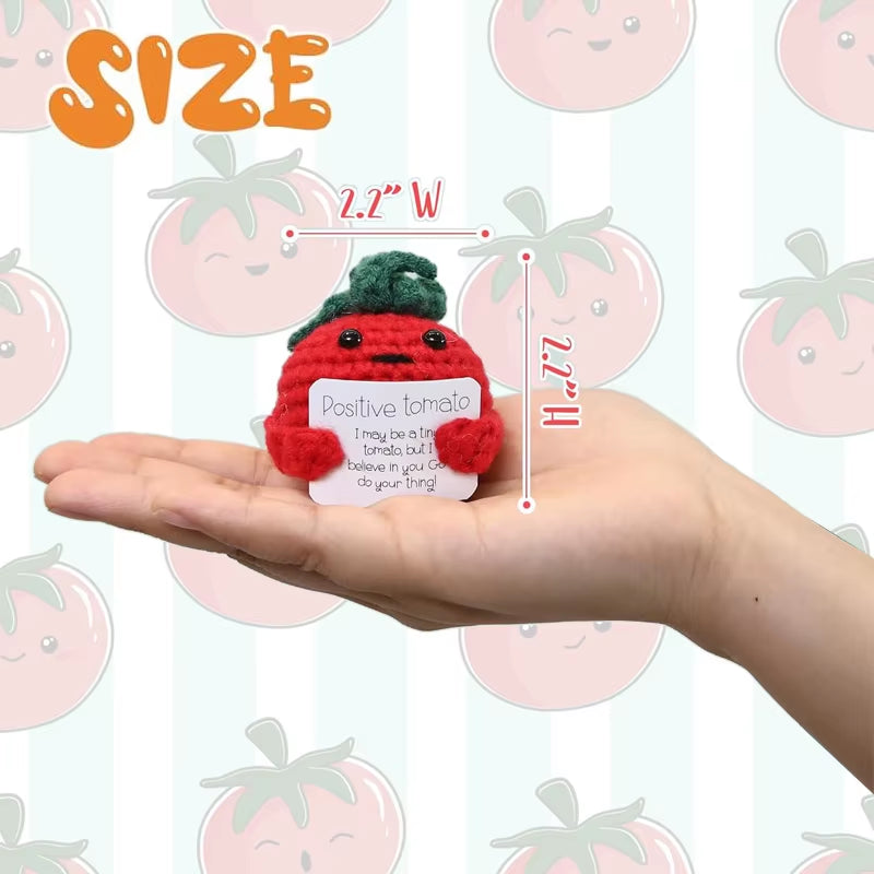 Positive Energy Crochet Doll Pocket Hug Handmade Knitted Plush Potato Plant Avocado Bee Turtle Duck Funny Emotional Support Gift