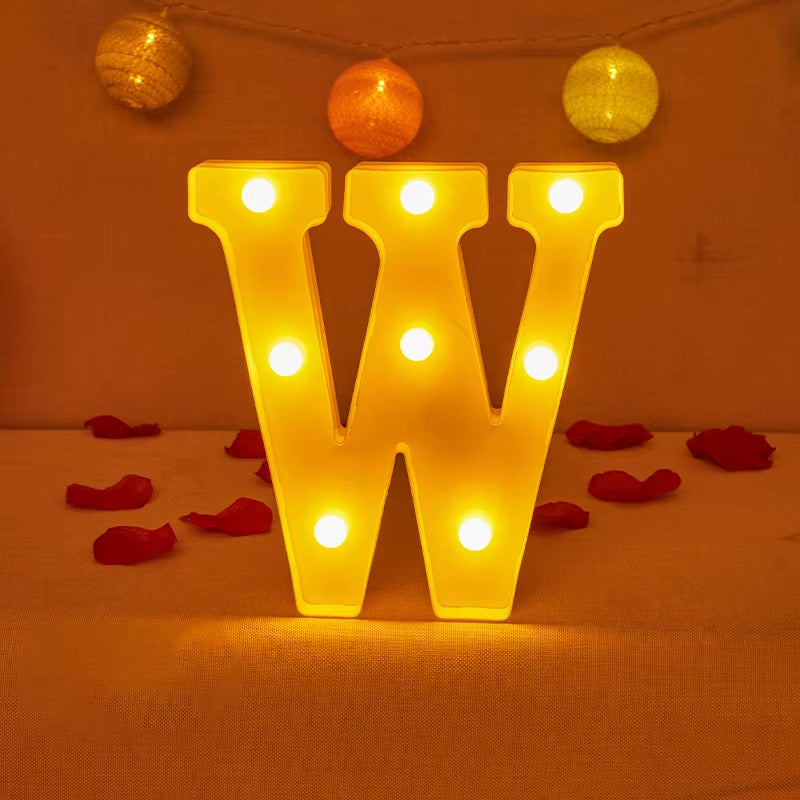 Alphabet Letter LED Lights Luminous Number Lamp Decor Battery Night Light for Home Wedding Birthday Christmas Party Decoration