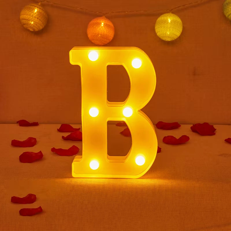 Alphabet Letter LED Lights Luminous Number Lamp Decor Battery Night Light for Home Wedding Birthday Christmas Party Decoration