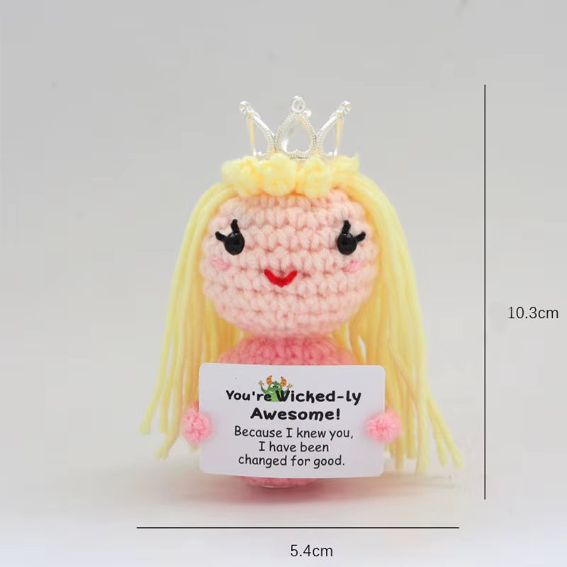 Positive Energy Crochet Doll Pocket Hug Handmade Knitted Plush Potato Plant Avocado Bee Turtle Duck Funny Emotional Support Gift