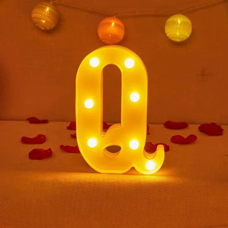 Alphabet Letter LED Lights Luminous Number Lamp Decor Battery Night Light for Home Wedding Birthday Christmas Party Decoration
