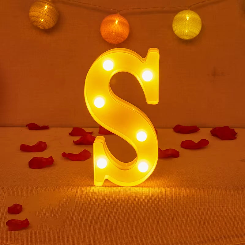 Alphabet Letter LED Lights Luminous Number Lamp Decor Battery Night Light for Home Wedding Birthday Christmas Party Decoration