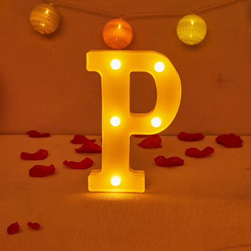 Alphabet Letter LED Lights Luminous Number Lamp Decor Battery Night Light for Home Wedding Birthday Christmas Party Decoration