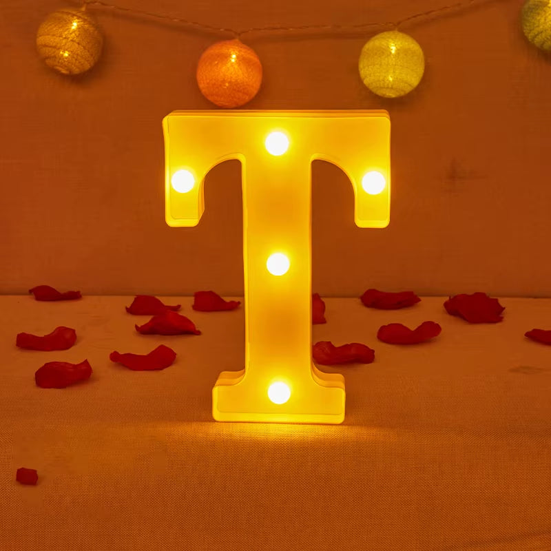 Alphabet Letter LED Lights Luminous Number Lamp Decor Battery Night Light for Home Wedding Birthday Christmas Party Decoration