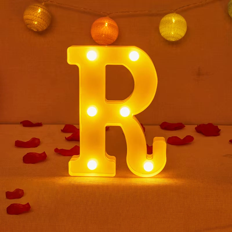 Alphabet Letter LED Lights Luminous Number Lamp Decor Battery Night Light for Home Wedding Birthday Christmas Party Decoration