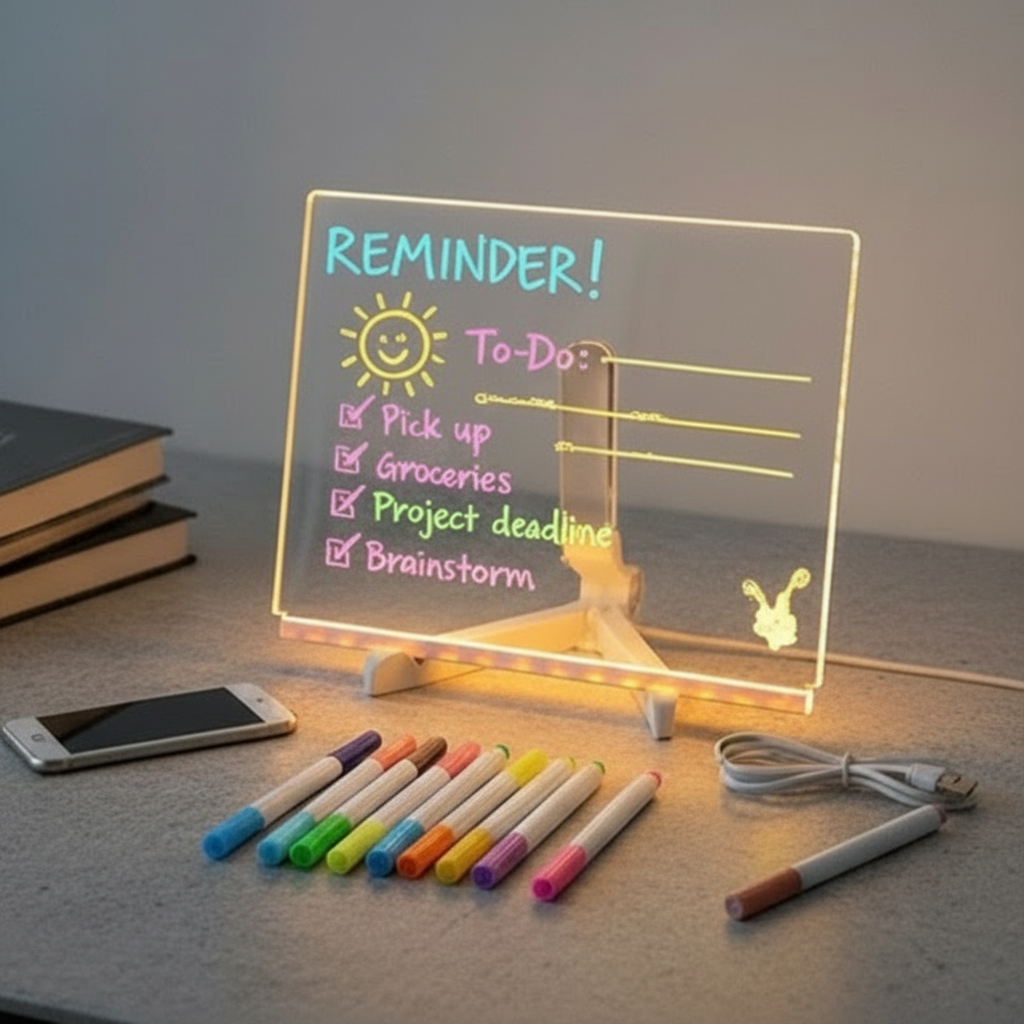 Pizarra luminosa acrílica para mensaje