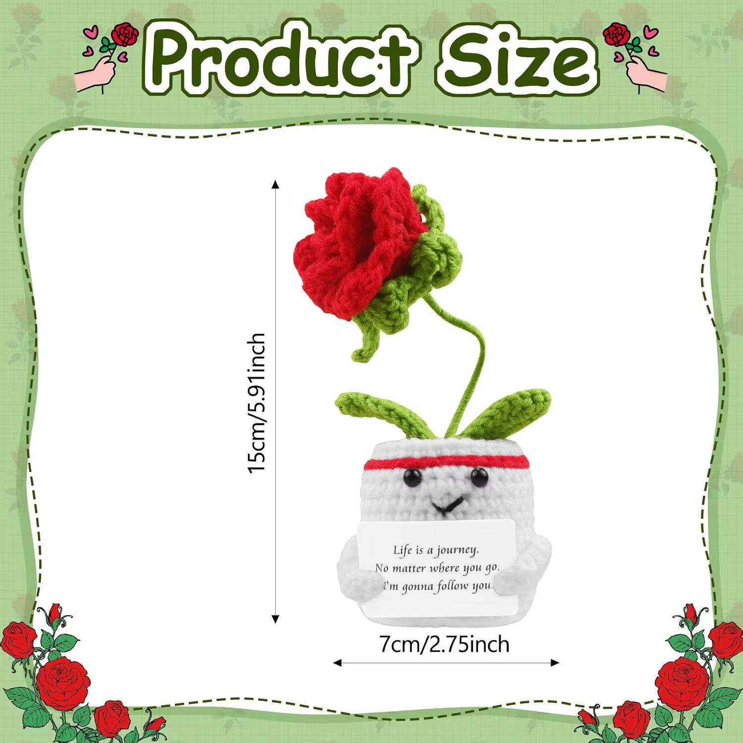 Positive Energy Crochet Doll Pocket Hug Handmade Knitted Plush Potato Plant Avocado Bee Turtle Duck Funny Emotional Support Gift