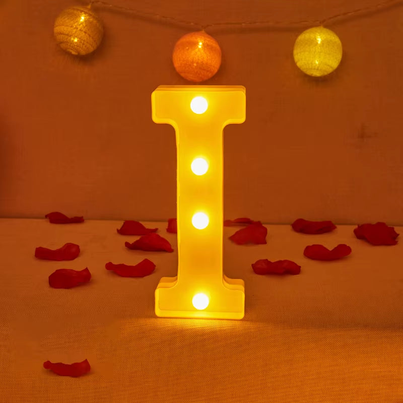 Alphabet Letter LED Lights Luminous Number Lamp Decor Battery Night Light for Home Wedding Birthday Christmas Party Decoration