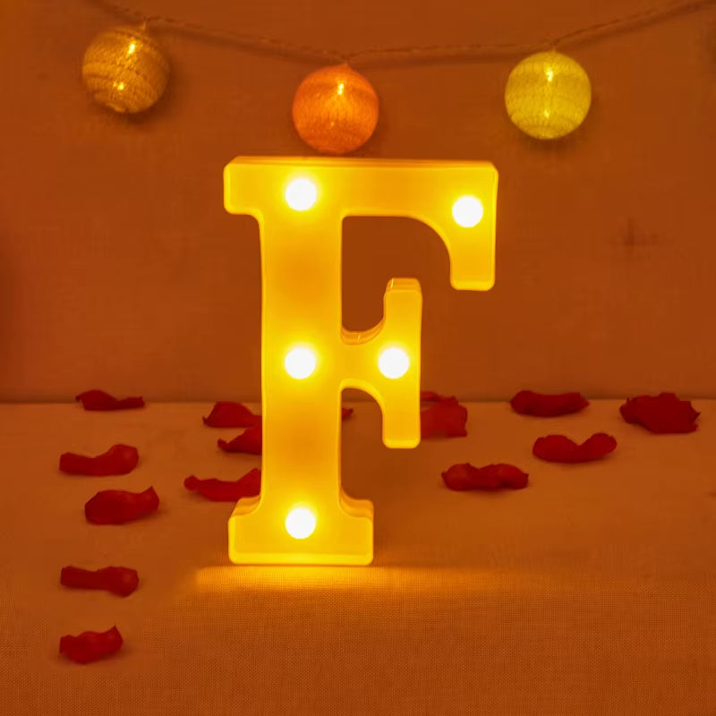 Alphabet Letter LED Lights Luminous Number Lamp Decor Battery Night Light for Home Wedding Birthday Christmas Party Decoration