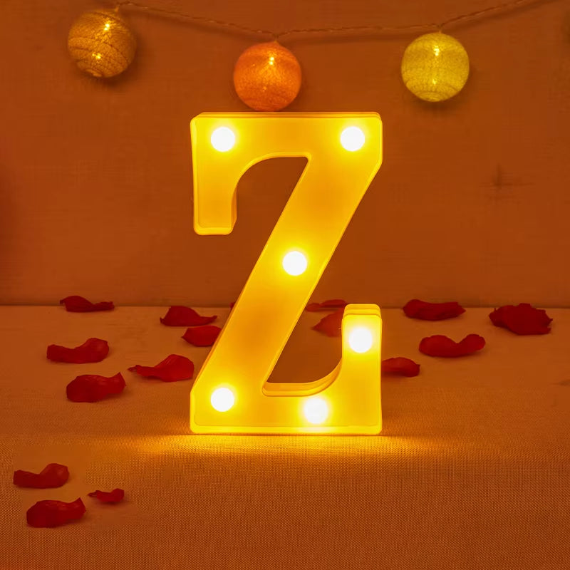 Alphabet Letter LED Lights Luminous Number Lamp Decor Battery Night Light for Home Wedding Birthday Christmas Party Decoration